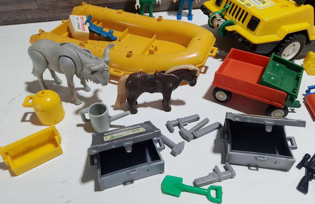 Rare 70's Playmobil Figures and Vehicle