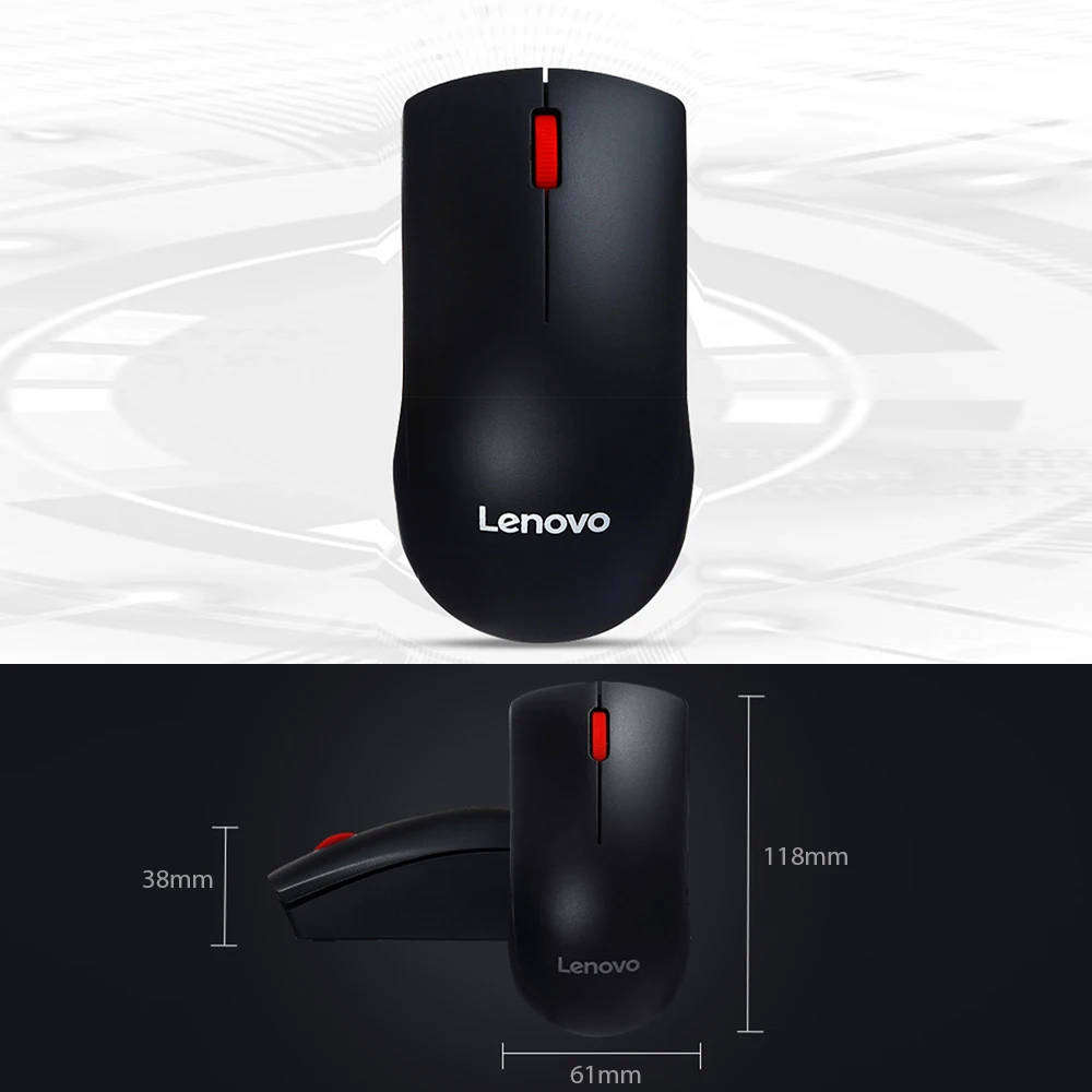 Lenovo M120 Pro 2.4GHz Wireless Mouse 4 Keys Mute Ergonomic Design with Adjustable DPI