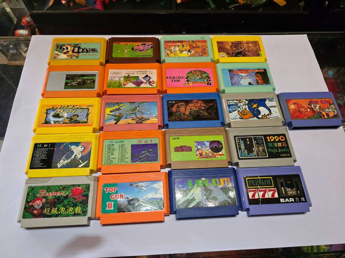Vintage Tv Game Cartridges Lot Famicom x21