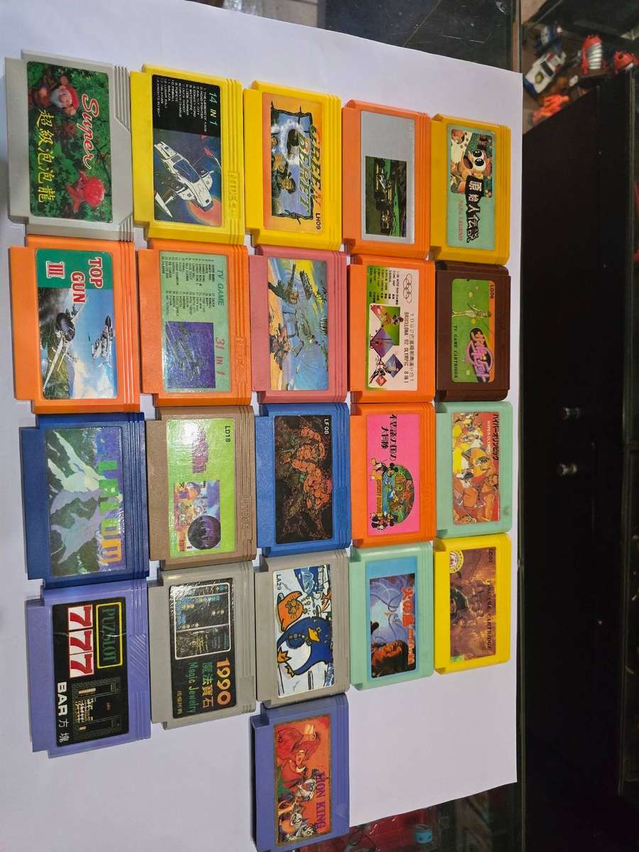 Vintage Tv Game Cartridges Lot Famicom x21