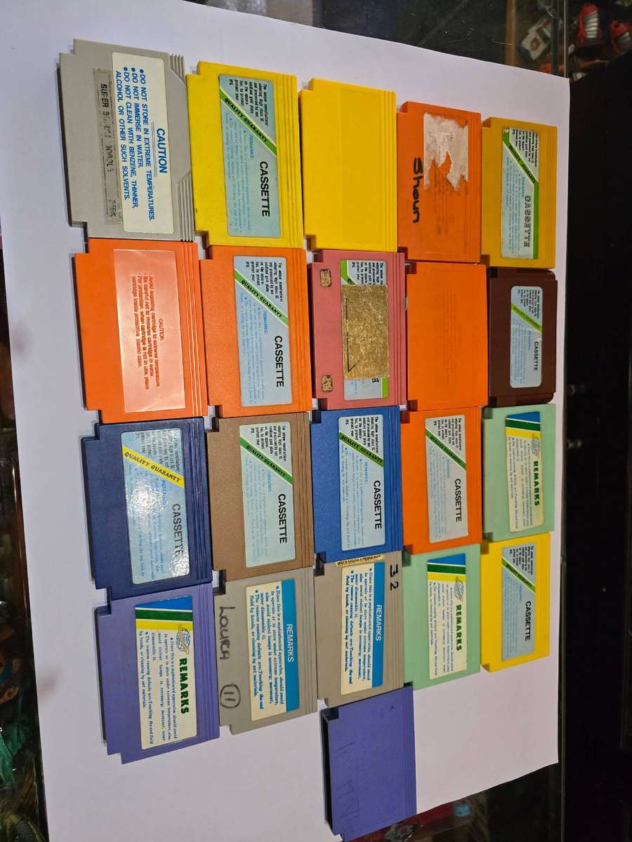 Vintage Tv Game Cartridges Lot Famicom x21