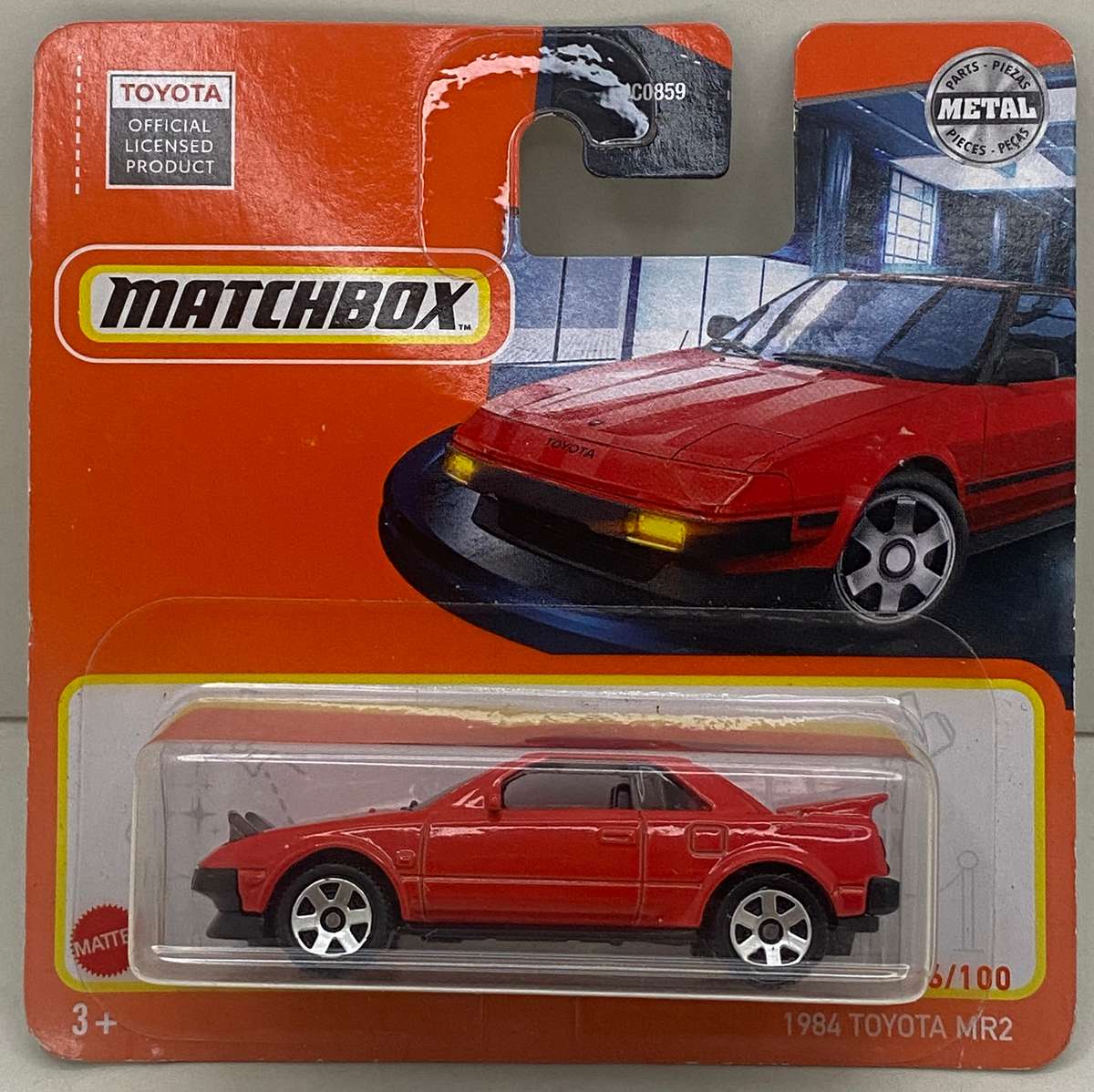 Matchbox 1984 Toyota MR2 - Red  - Headlights up variant -  Carded