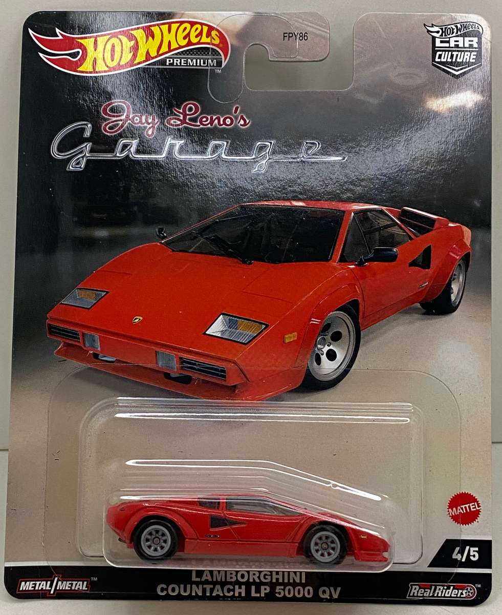 Hotwheels Lamborghini Countach LP 5000 QV - Premium Real rider - Carded - Scale 1:64.