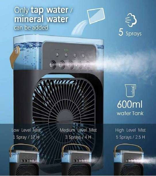 Portable Air Cooler Fan With Mist Spray function