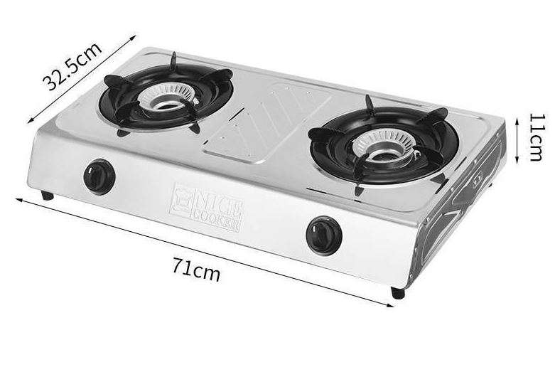 2 Plate Stainless Steel Gas Stove - 2 Burner