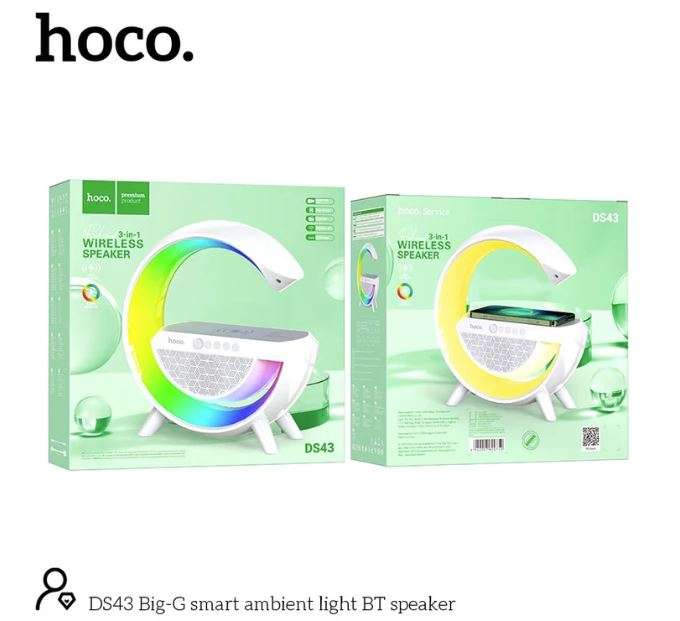 Hoco DS43 Big-G Smart Ambient Wireless Charging - BT Speaker  - FM Radio -  AUX