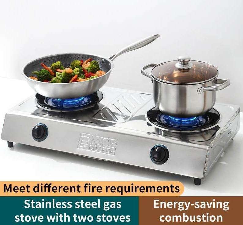 2 Plate Stainless Steel Gas Stove - 2 Burner