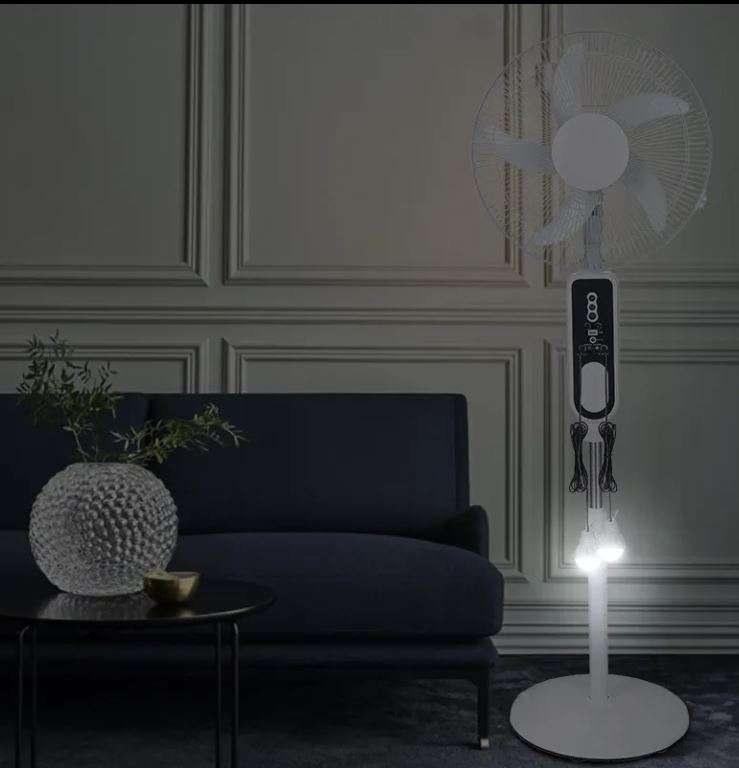 16" Rechargeable Standing Fan - Remote control - LED night light - USB Charging port - Oscillation