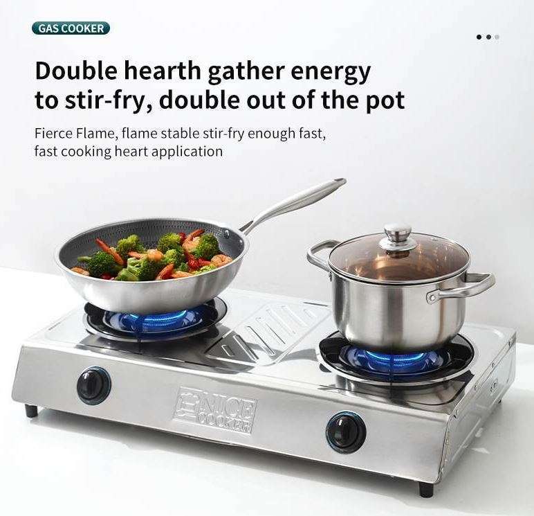 2 Plate Stainless Steel Gas Stove - 2 Burner