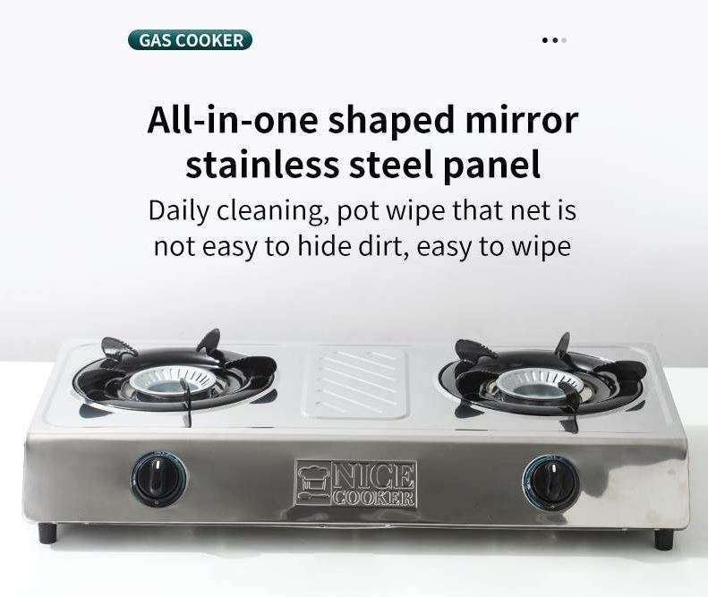 2 Plate Stainless Steel Gas Stove - 2 Burner