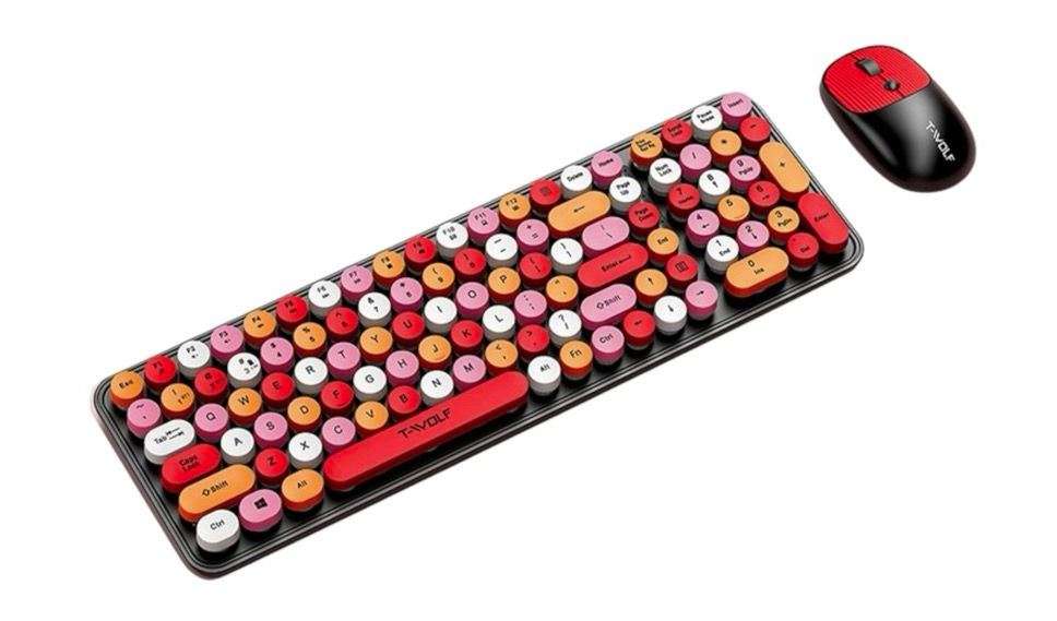 T-WOLF TF350 2.4G Wireless Keyboard Mouse Set Home Office