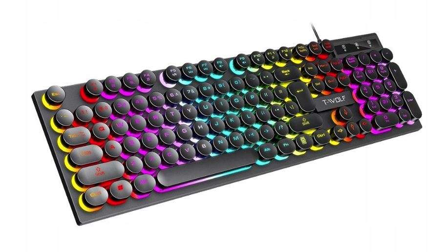 T-Wolf T80 RetroPunk Rainbow Gaming Keyboard