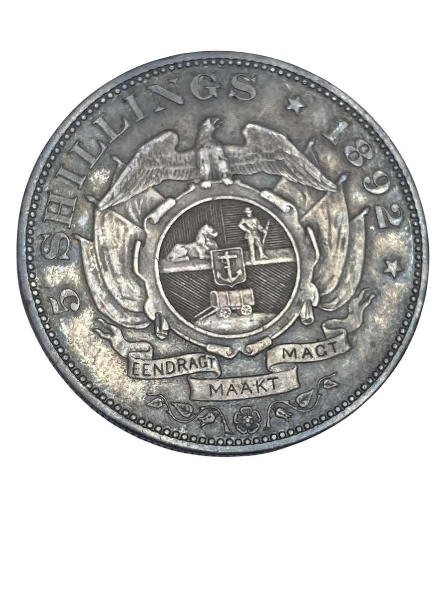 Five Shillings - Paul Kruger ZAR Double Shaft Crown 1892