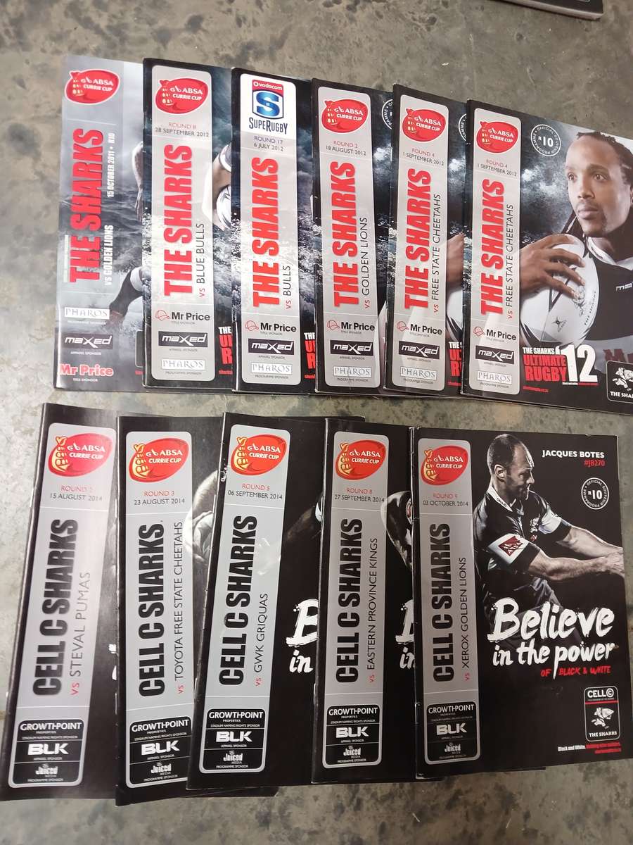 Rugby Programmes Sharks Lot