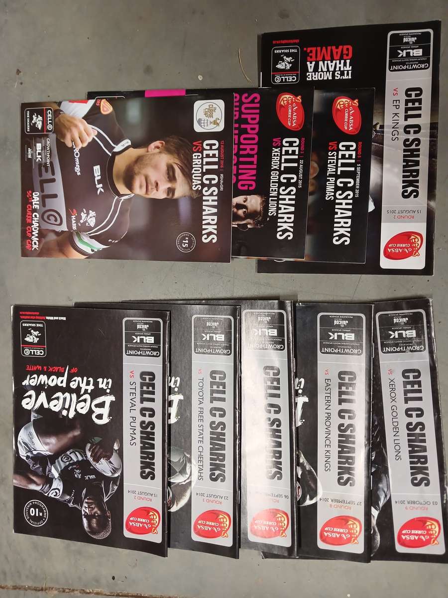 Rugby Programmes Sharks Lot