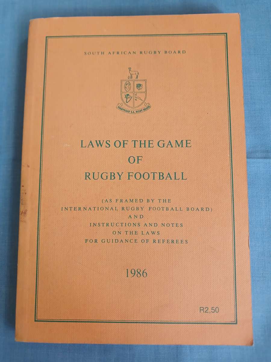 Rugby Book - SA Rugby Laws of the game of Rugby Football 1986