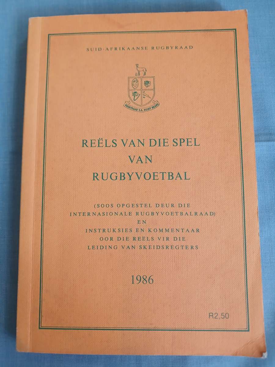 Rugby Book - SA Rugby Laws of the game of Rugby Football 1986