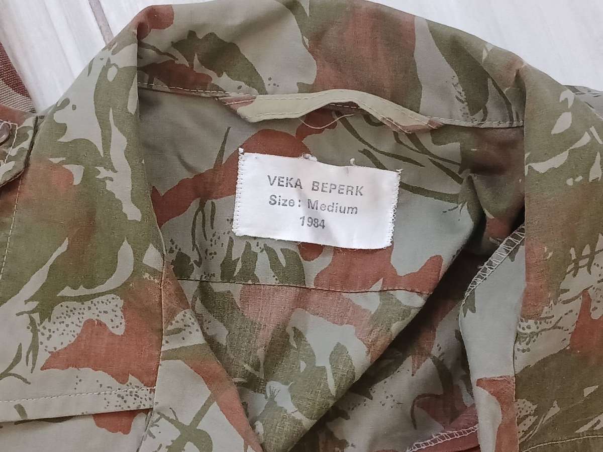 SA Police Special Task Force Camo Set "1984" Shirt "Medium" + Trouser "87-76cm" + Web Belt