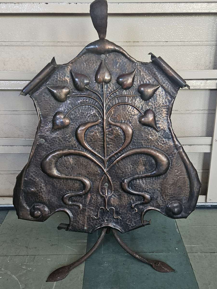 Unique Copper Art Nouveau fireplace screen