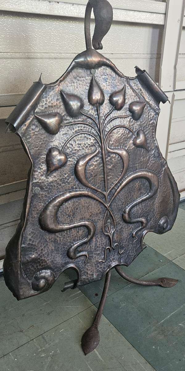 Unique Copper Art Nouveau fireplace screen