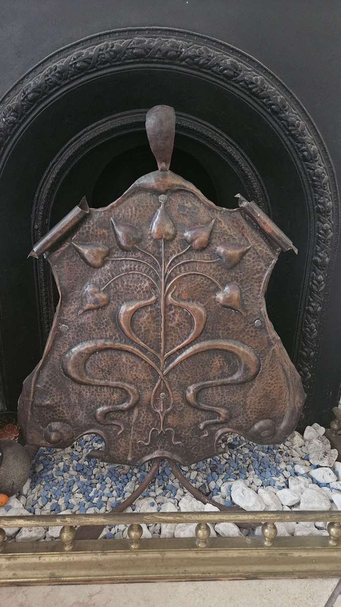 Unique Copper Art Nouveau fireplace screen