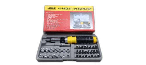 41-Piece bit and socket set - multipurpose compact tool kit