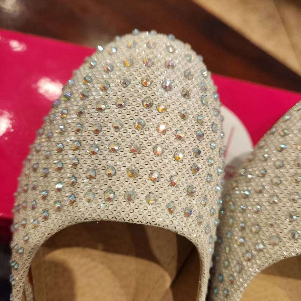 New Silver Diamanté Footwork Pumps