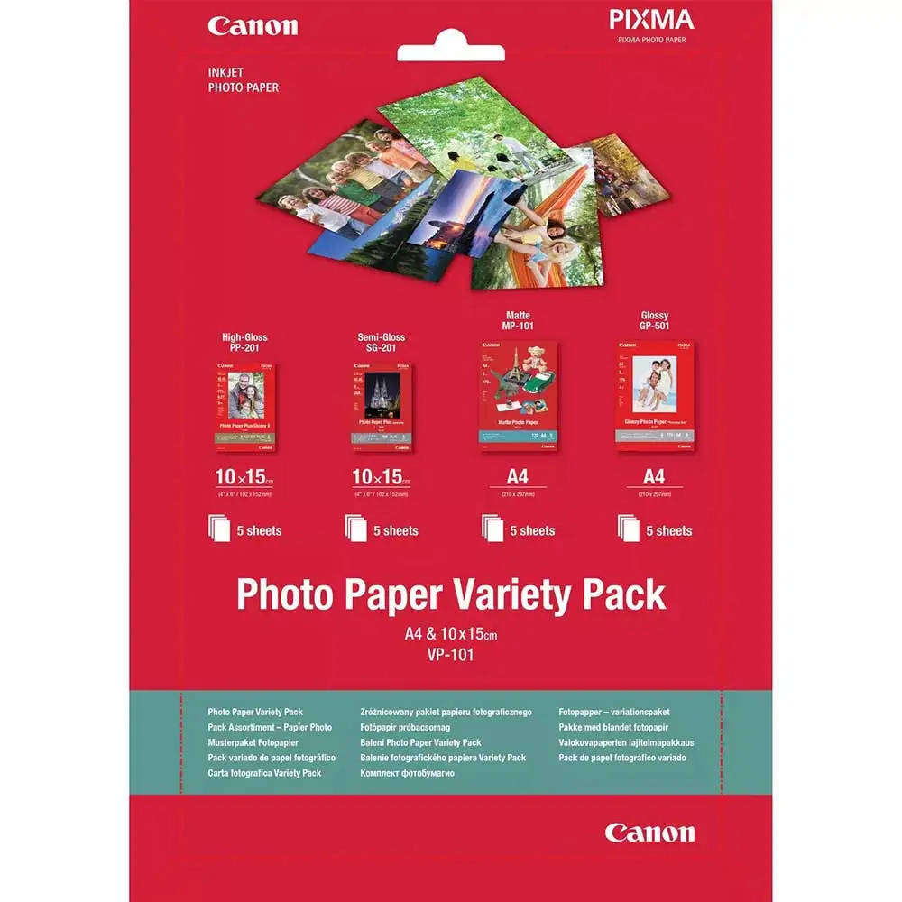 Photo printing paper 20 sheets variety pack compatible with all inkjet printers