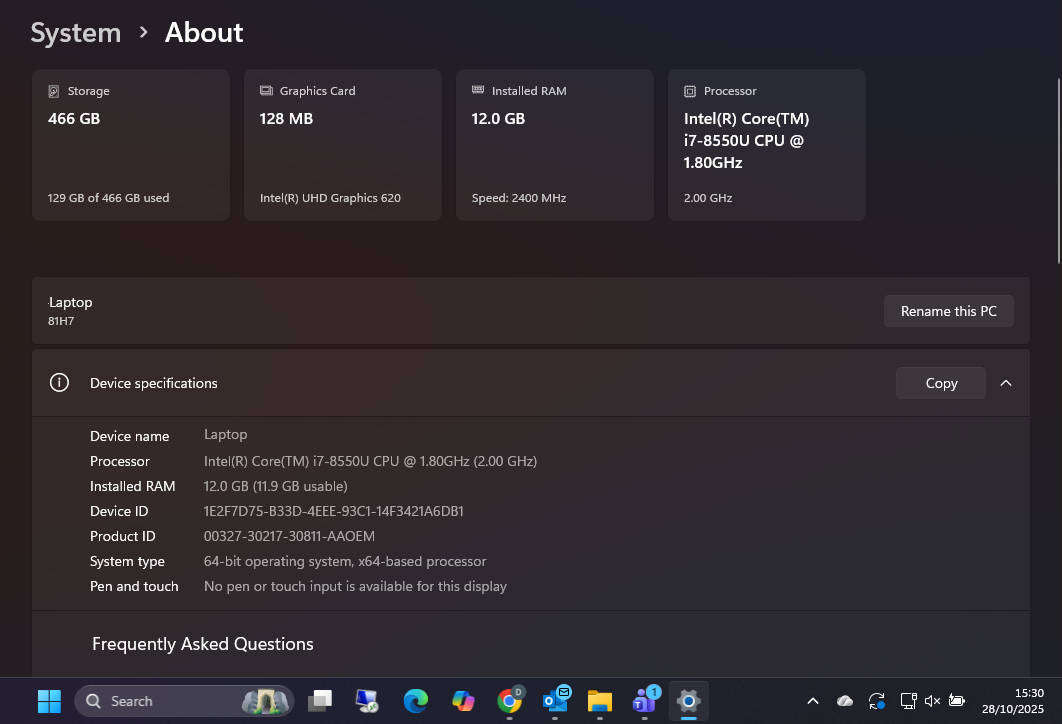 Lenovo I7 Laptop