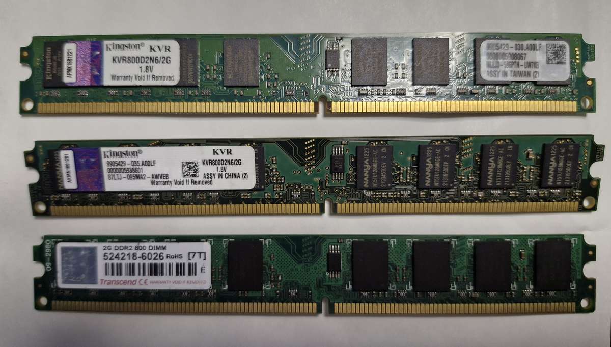 2Gb DDR2 667/800MHz RAM, 240 pin for PC
