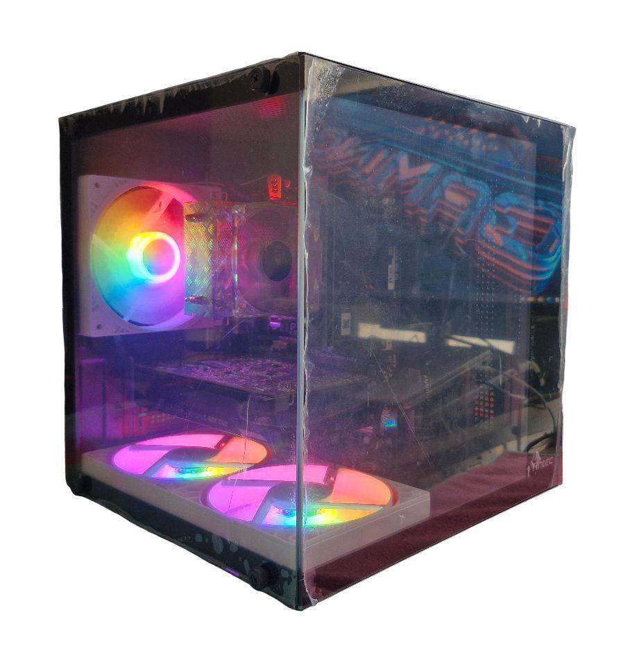 Gaming compact PC with static ARGB, GTX1060 6Gb GPU, i5-4590 CPU, 16Gb RAM, 512Gb SSD, Win 11 Pro
