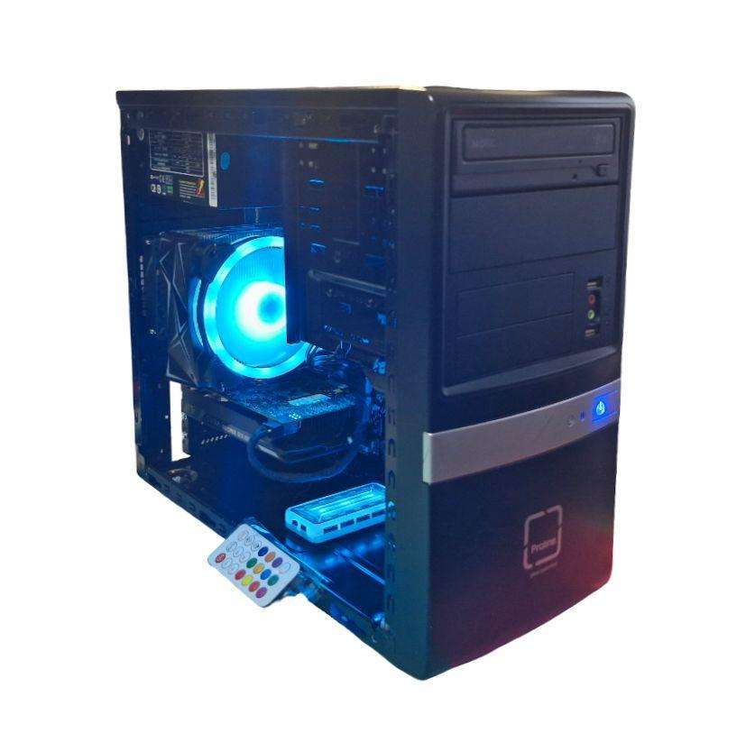 Gaming PC with ARGB, GT1060 6Gb GPU, i5-4460 CPU, 16Gb RAM, 512Gb SSD, DVD, Win 11 Pro