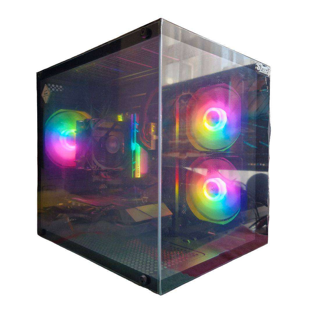 Gaming compact PC with static ARGB, GTX1660 Ti 6Gb GPU, i3-9100 CPU, 16Gb RAM, 512Gb NvMe, Win11 Pr