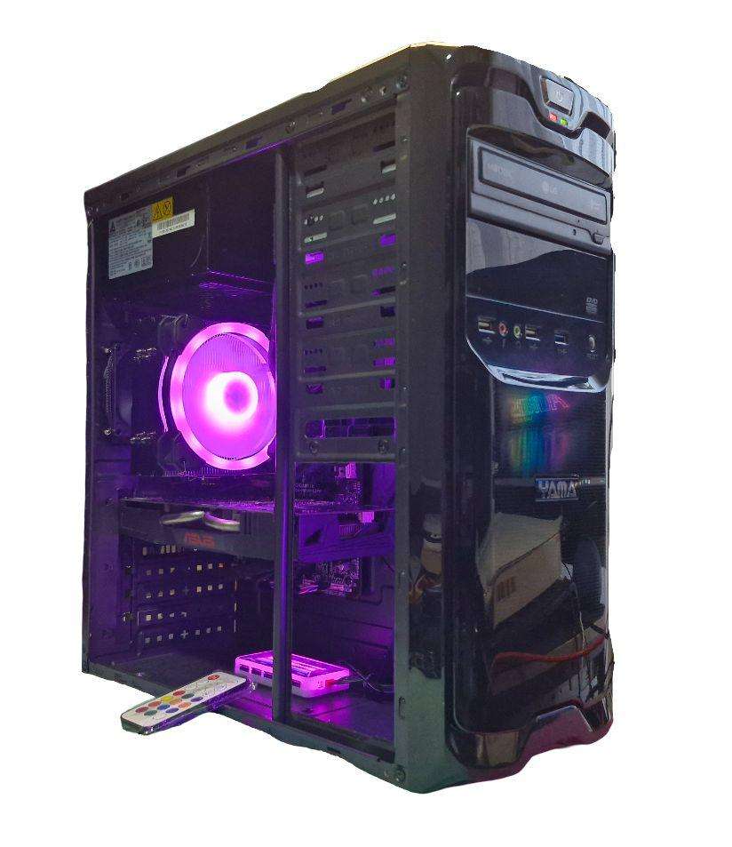Gaming PC with ARGB, GT1060 6Gb GPU, i5-4590 CPU, 16Gb RAM, 512Gb SSD, DVD, Win 11 Pro