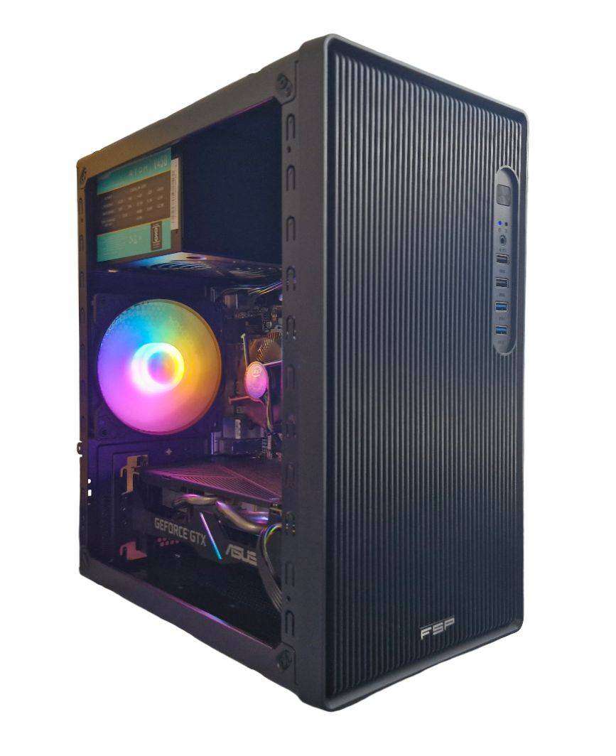 Gaming PC with ARGB, GTX 1660 Super 6Gb GPU, i5-7400 CPU, 16Gb RAM, 512Gb SSD, Win 11 Pro