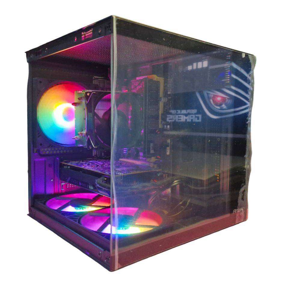 Gaming compact PC with static ARGB, GTX1060 6Gb GPU, i5-4460 CPU, 16Gb RAM, 512Gb SSD, Win 11 Pro