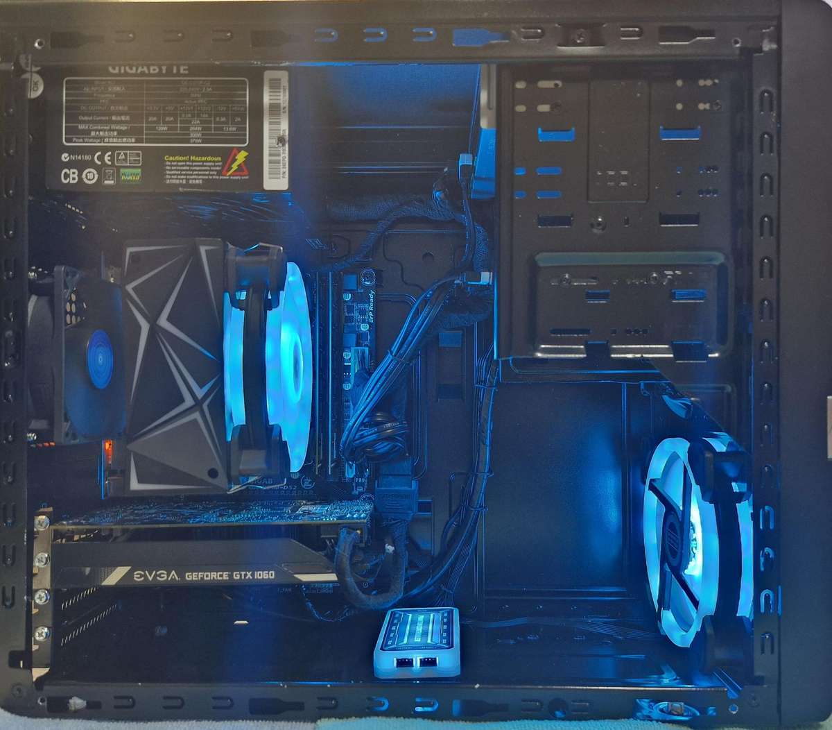 Gaming PC with ARGB, GT1060 6Gb GPU, i5-4460 CPU, 16Gb RAM, 512Gb SSD, DVD, Win 11 Pro