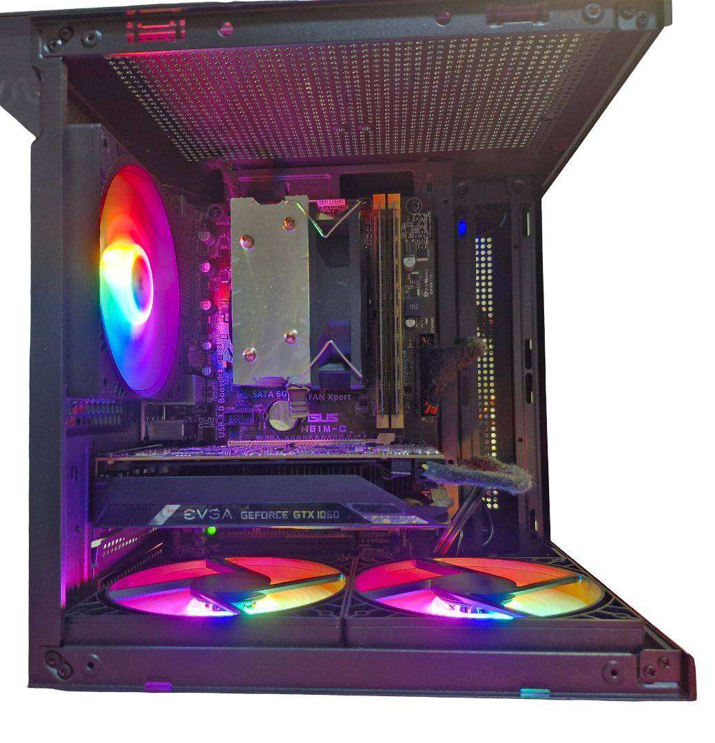 Gaming compact PC with static ARGB, GTX1060 6Gb GPU, i5-4460 CPU, 16Gb RAM, 512Gb SSD, Win 11 Pro