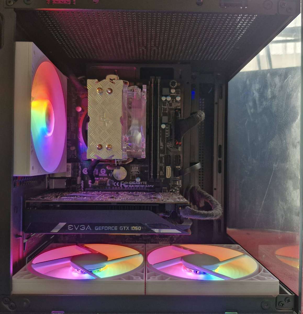 Gaming compact PC with static ARGB, GTX1060 6Gb GPU, i5-4590 CPU, 16Gb RAM, 512Gb SSD, Win 11 Pro