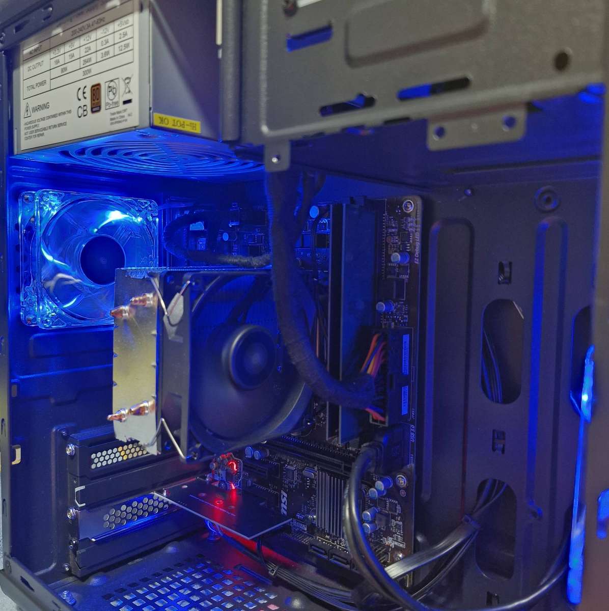 Gaming PC, MSI H110M Pro M/B, i5-7500 CPU, 16Gb RAM, 256Gb NvMe, no GPU, Win 11 Pro