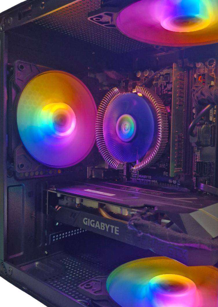 Gaming PC with static RGB, GTX 1650 Super 4Gb GPU, i5-6500 CPU, 16Gb RAM, 512Gb SSD, Win 11 Pro