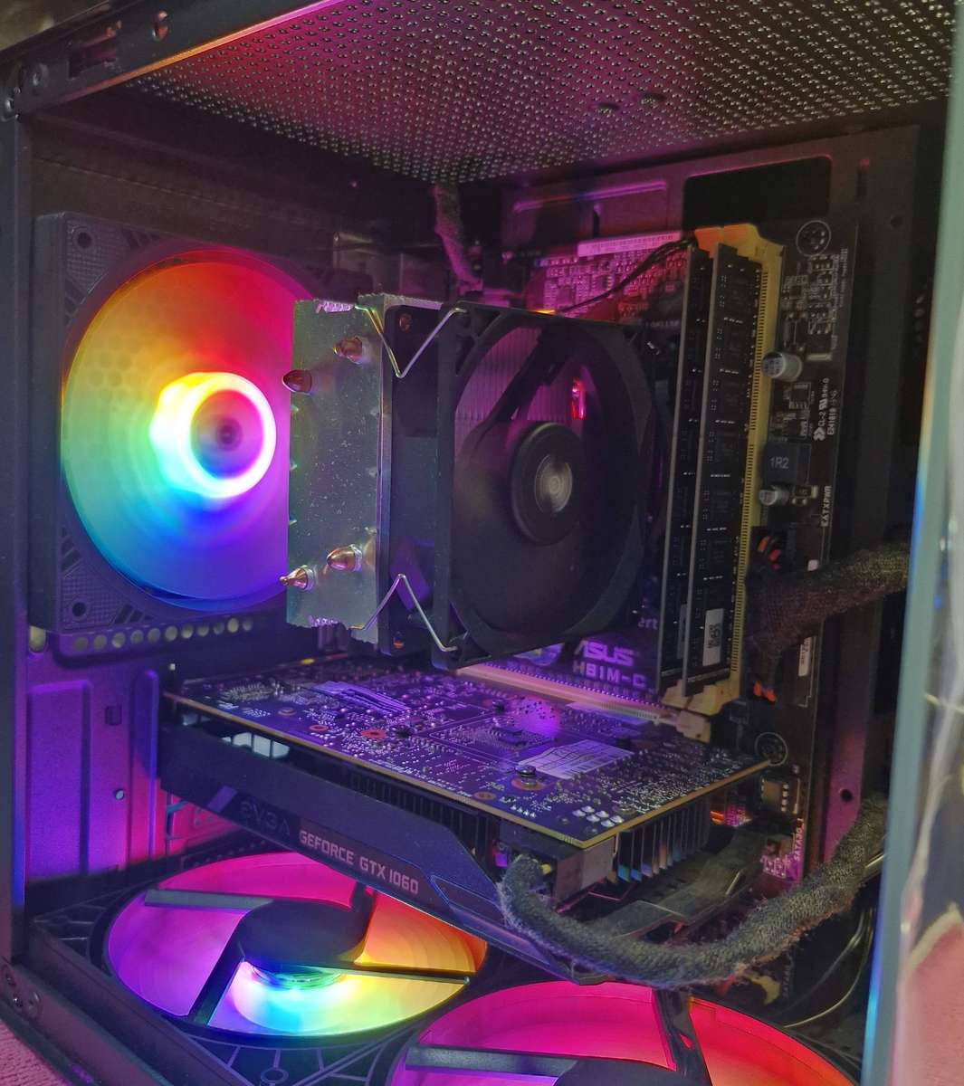 Gaming compact PC with static ARGB, GTX1060 6Gb GPU, i5-4460 CPU, 16Gb RAM, 512Gb SSD, Win 11 Pro