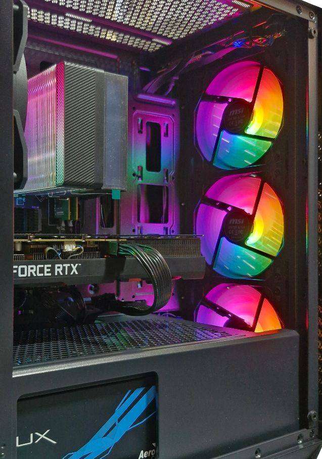Gaming PC with static RGB, RTX 3060Ti 8Gb GPU, i7-9700e CPU, 32Gb RAM, 1TGb NvMe, Win 11 Pro
