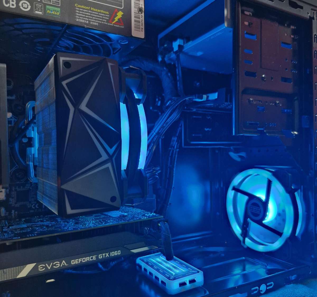 Gaming PC with ARGB, GT1060 6Gb GPU, i5-4460 CPU, 16Gb RAM, 512Gb SSD, DVD, Win 11 Pro