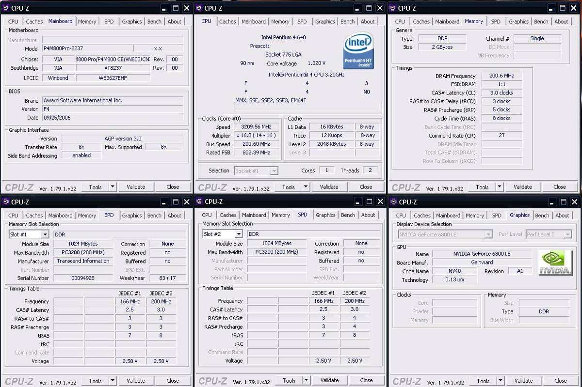 Vintage XP 32bit Desktop PC, GF 6800LE 128Mb GPU, P4 640 CPU, 2Gb RAM, 120Gb SSD, DVD, Win XP32bit