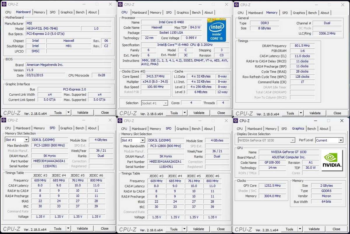 Desktop PC, M/B H81M, GT1030 2Gb GDDR5 GPU, i5-4460 CPU, 8Gb RAM, 256Gb SSD, Win 11 Pro