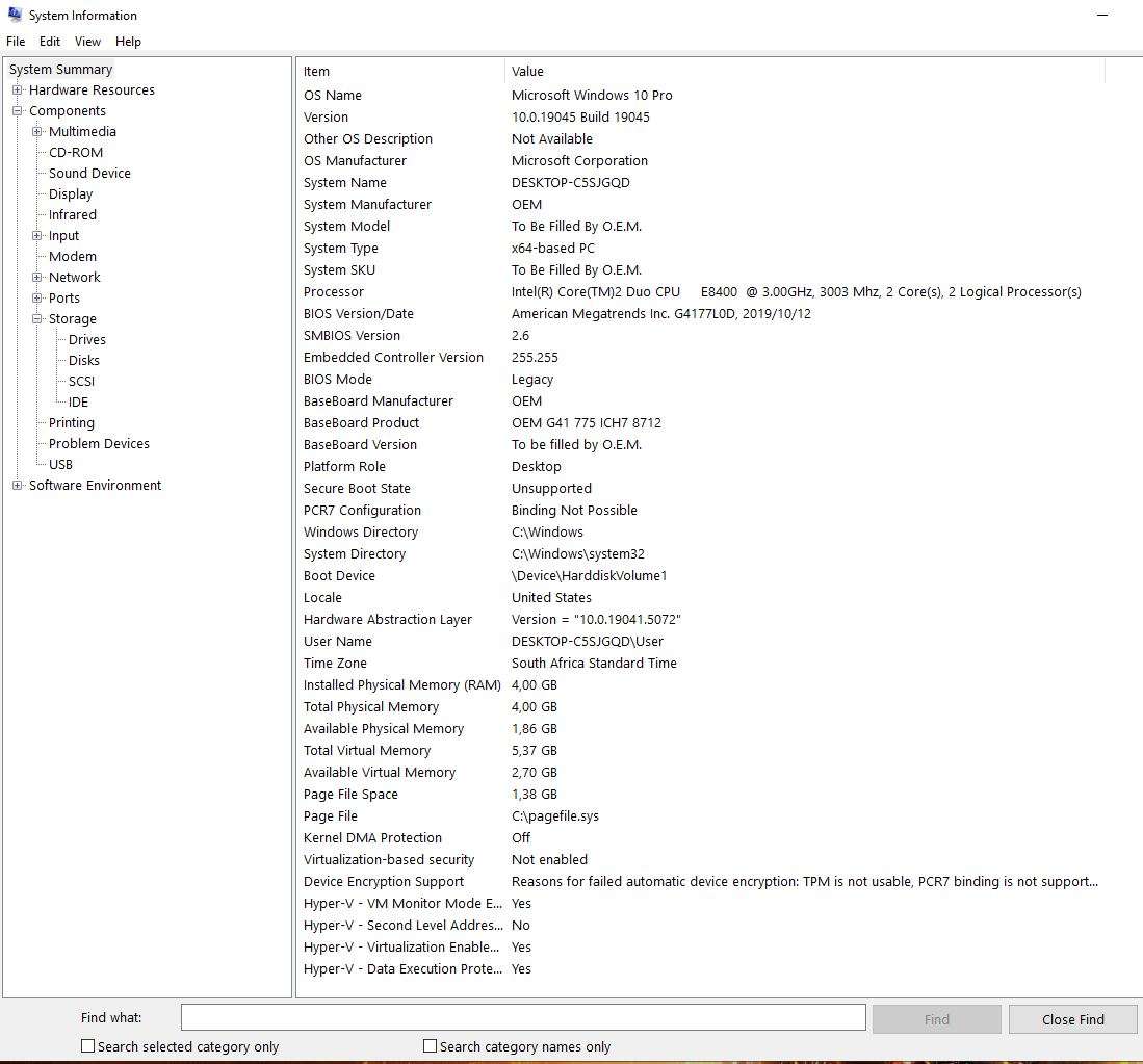 Windows 10 Desktop PC, GT1030 1Gb GPU, C2Duo E8400 CPU, 4Gb RAM, 250Gb SSD, DVD