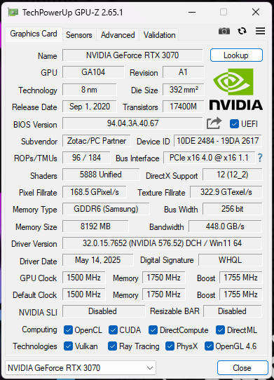 Gaming PC with ARGB, RTX3070 8Gb GPU, i5-14400 CPU, 32Gb DDR5 RAM, 1Tb Gen 4 NvMe, Win 11 Pro