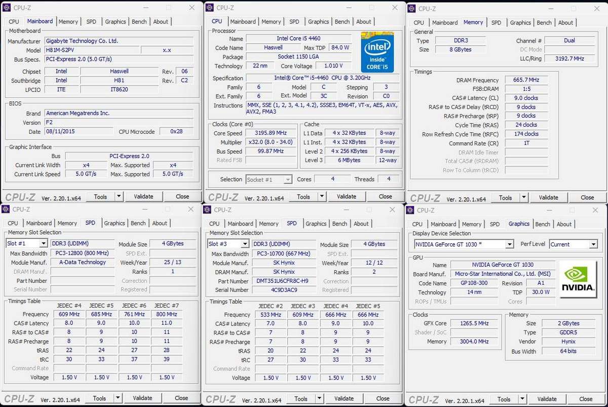 Desktop PC, M/B H81M, GT1030 2Gb GDDR5 GPU, i5-4460 CPU, 8Gb RAM, 256Gb SSD, Win 11 Pro