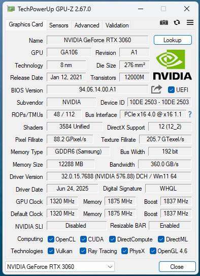 Gaming PC with static ARGB, RTX3060 12Gb GPU, i5-12400 CPU, 32Gb RAM, 1Tb NvMe, Win 11 Pro